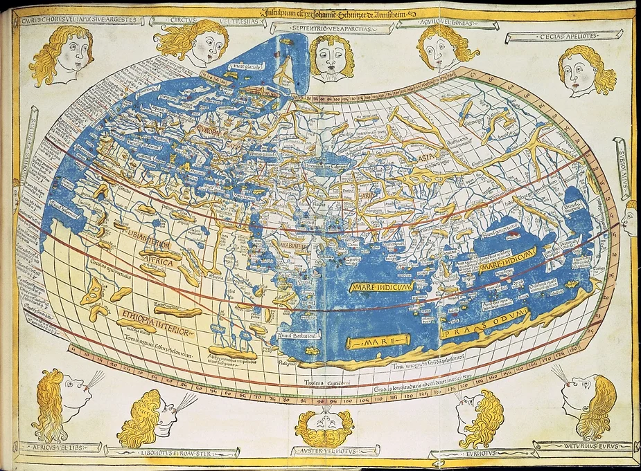 A 15th-century version of Ptolemy’s map.