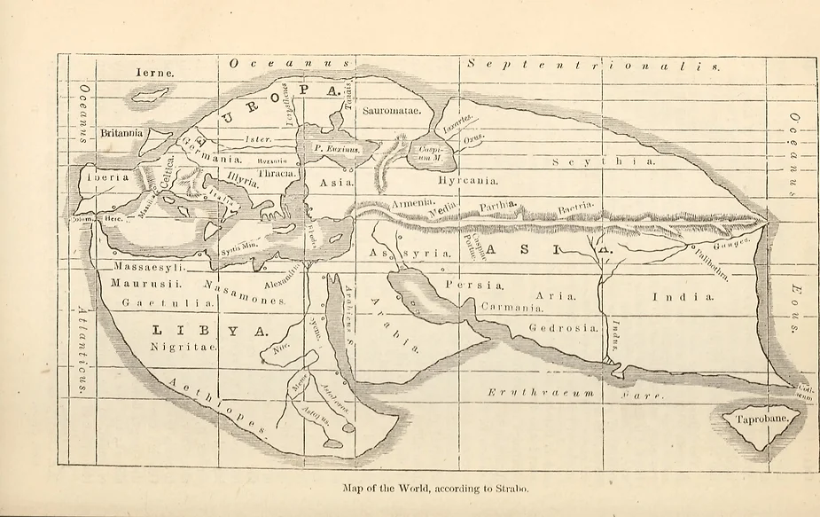 Map of the world, according to Strabo